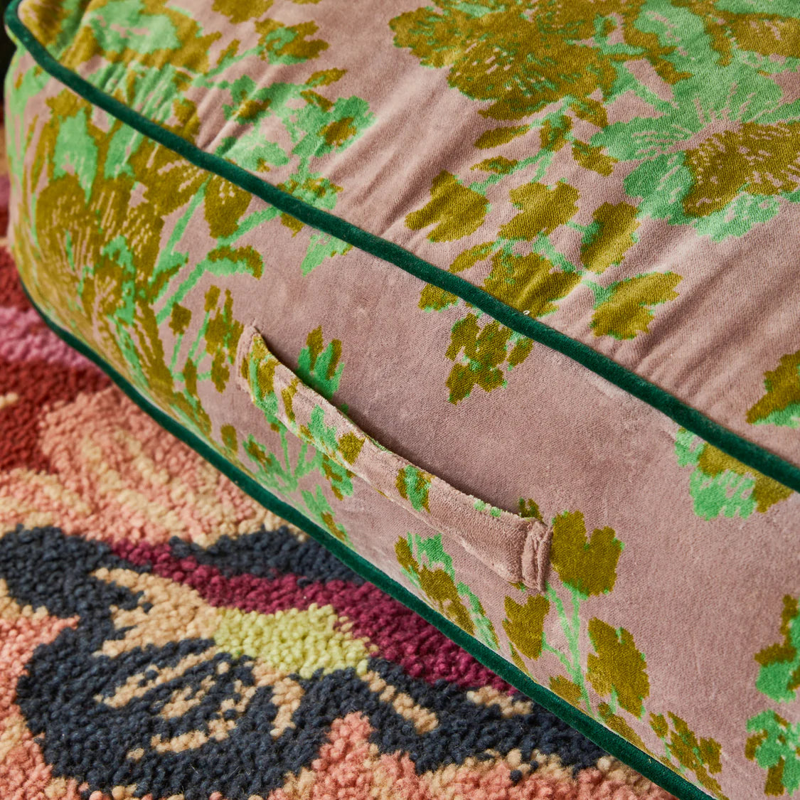 Hazel Velvet Floor Cushion - Mink Grey