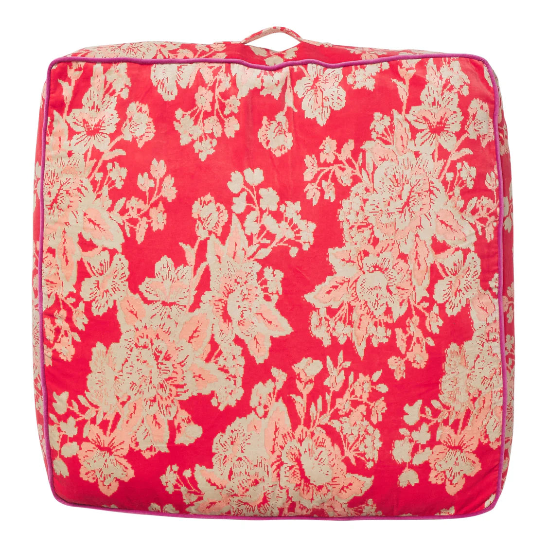 Hazel Velvet Floor Cushion - Vermillion