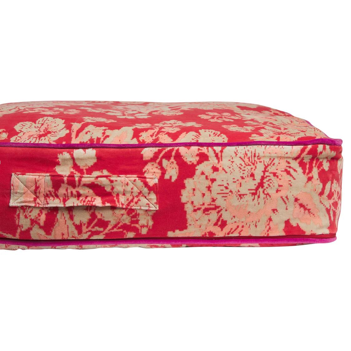 Hazel Velvet Floor Cushion - Vermillion