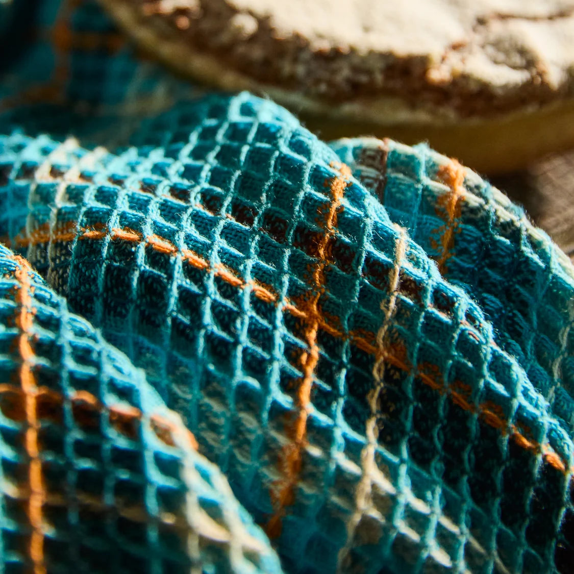 Francis Waffle Tea Towel - Turquoise