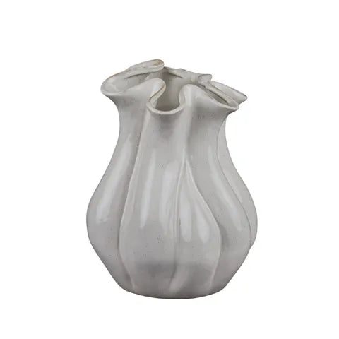 Cleo Ceramic Vase - white