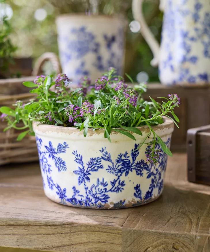 Blue Floral Pot