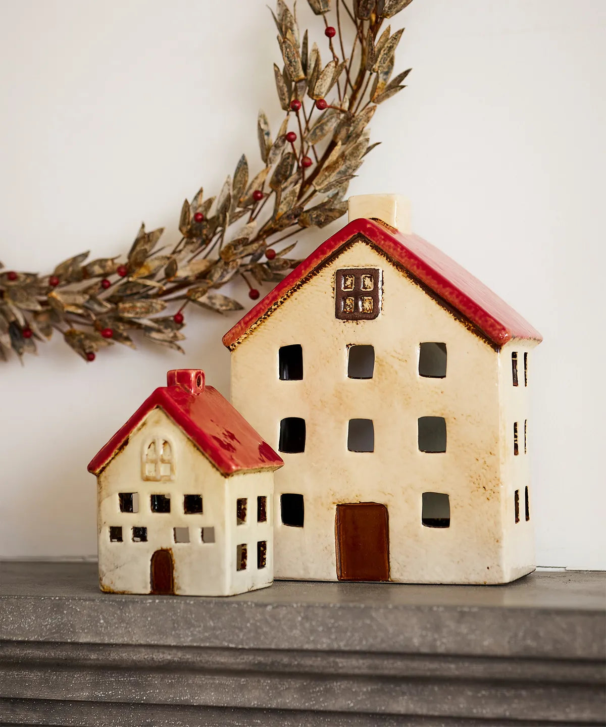 Alsace Tea Light Villa Red White - small