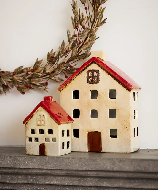Alsace Tea Light Villa Red White - small