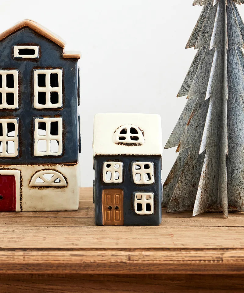 Alsace Tea Light House Navy - Small