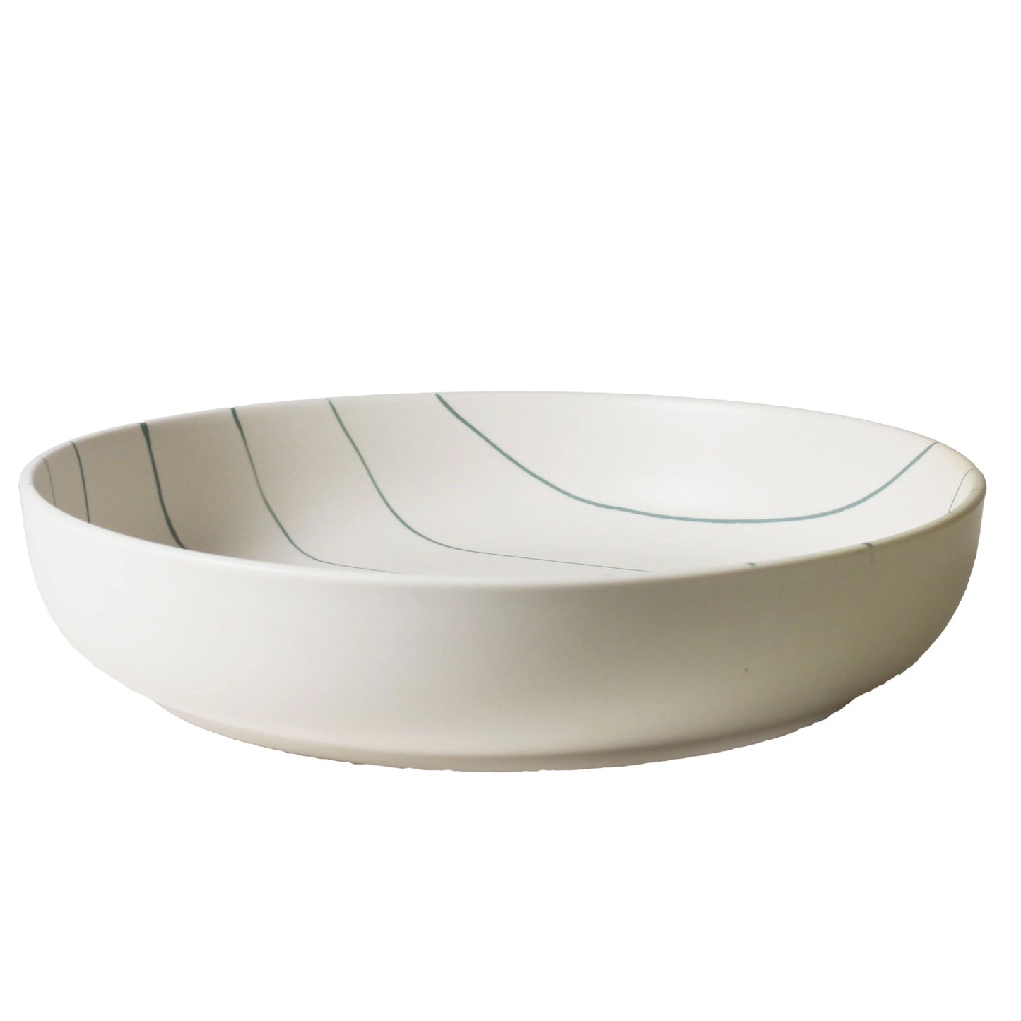 Coastal Junction Salad bowl - Cream with Green Stripe