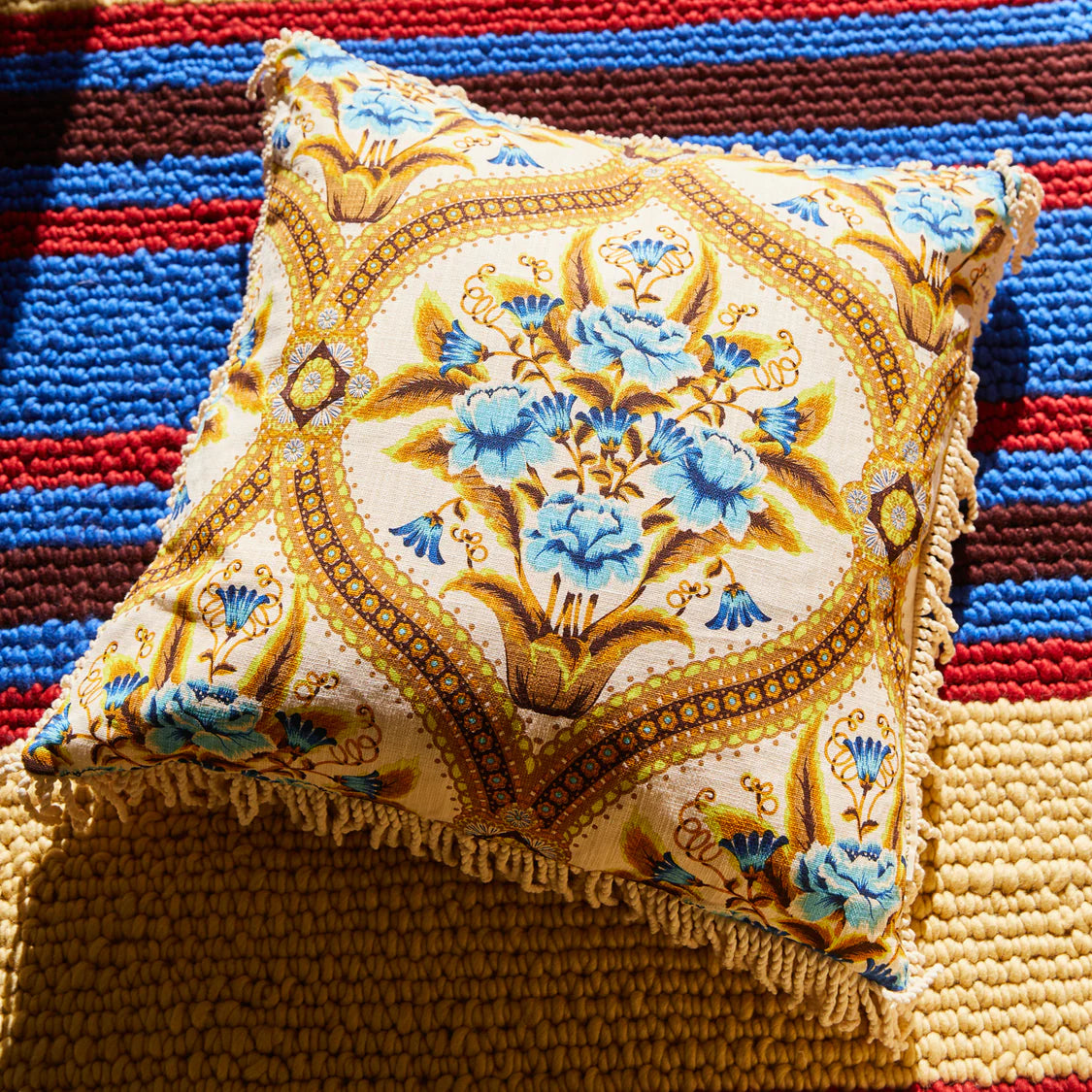 Margaret fringe Cushion - clay