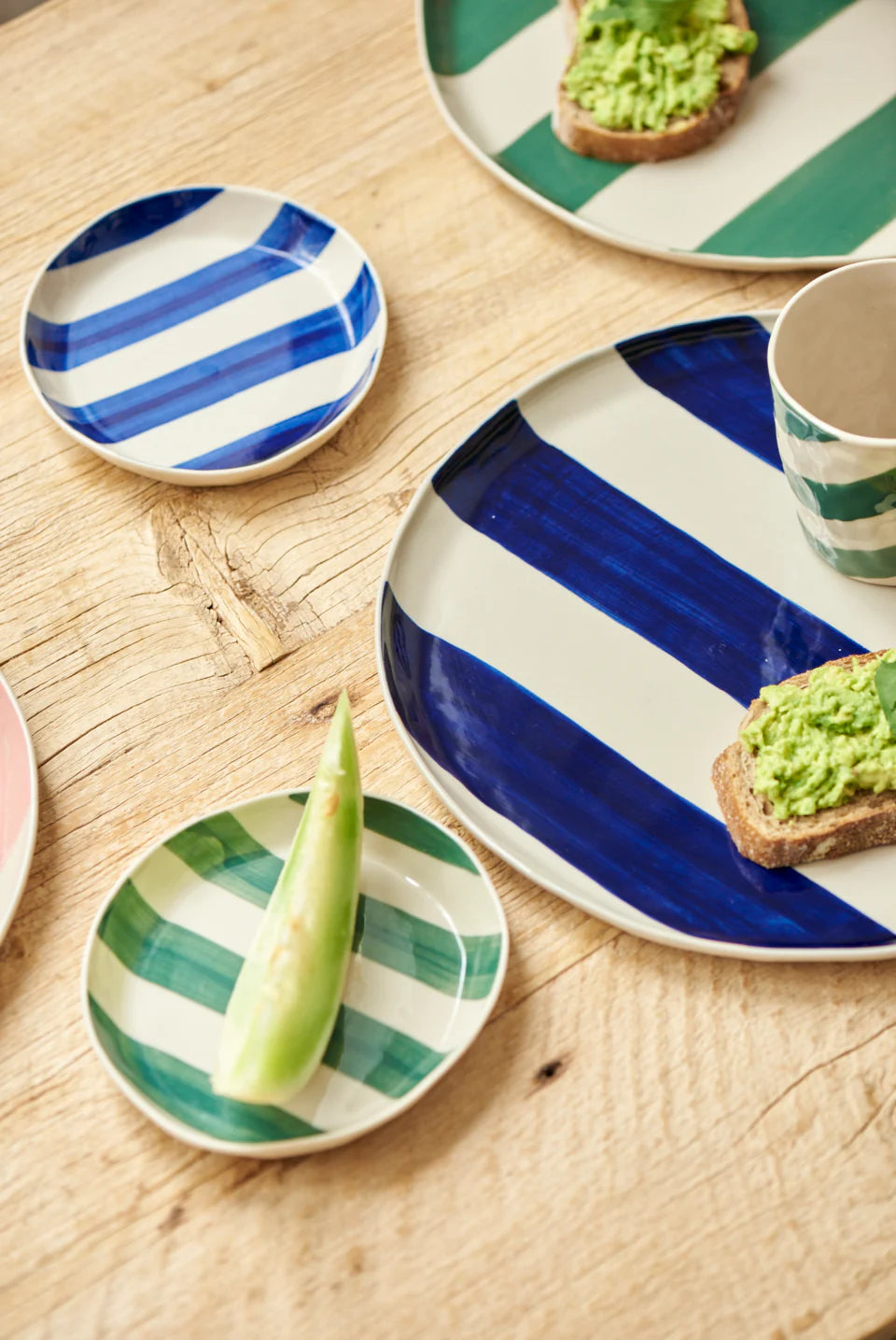 Cabana Stripe Plate Blue