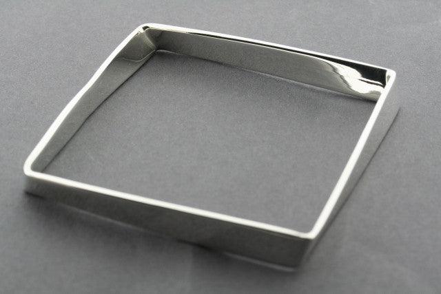 Buckled Square Bangle in Sterling Silver