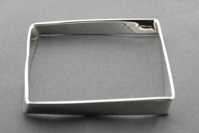 Buckled Square Bangle in Sterling Silver