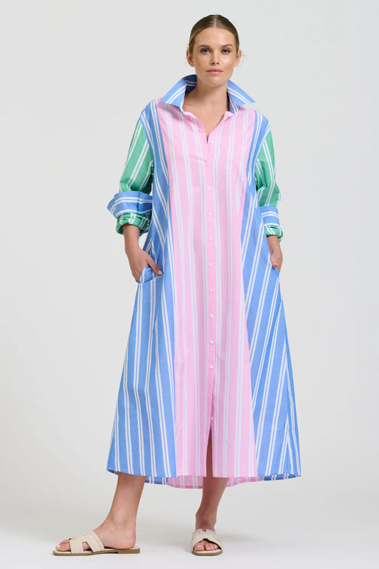 Bijou Longline Shirtdress - Stripe Combo