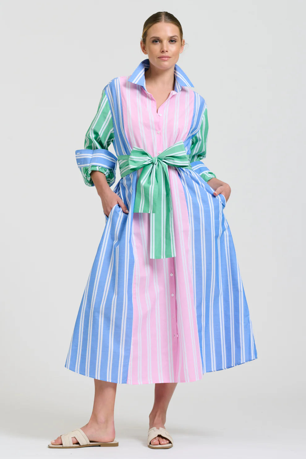 Bijou Longline Shirtdress - Stripe Combo