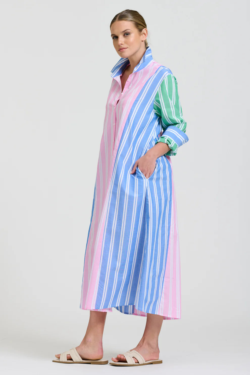Bijou Longline Shirtdress - Stripe Combo