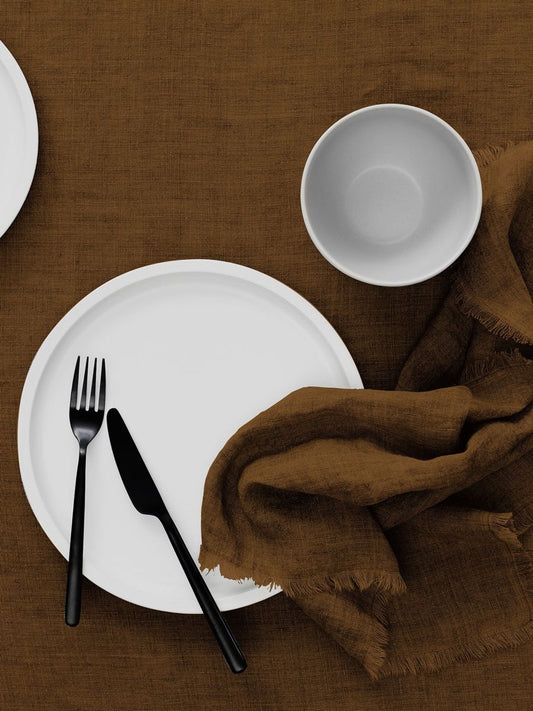 Vintage Linen Tablecloth Tabacco