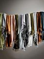 Natulral  Vintage Linen Fringe Throw